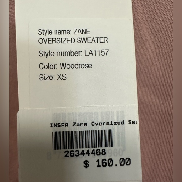 NWT Lune Active Oversized Sweater- Size XS & L- Color: pink - Picture 3 of 4